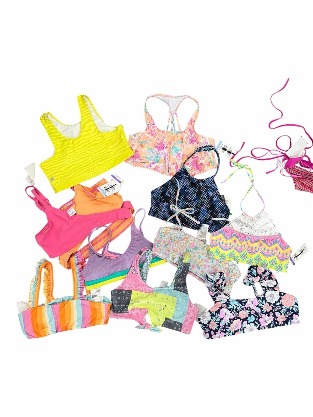 Girls' Swim Top Mix- Colorful Bikini CHOOSE ONE OR MORE Size Large